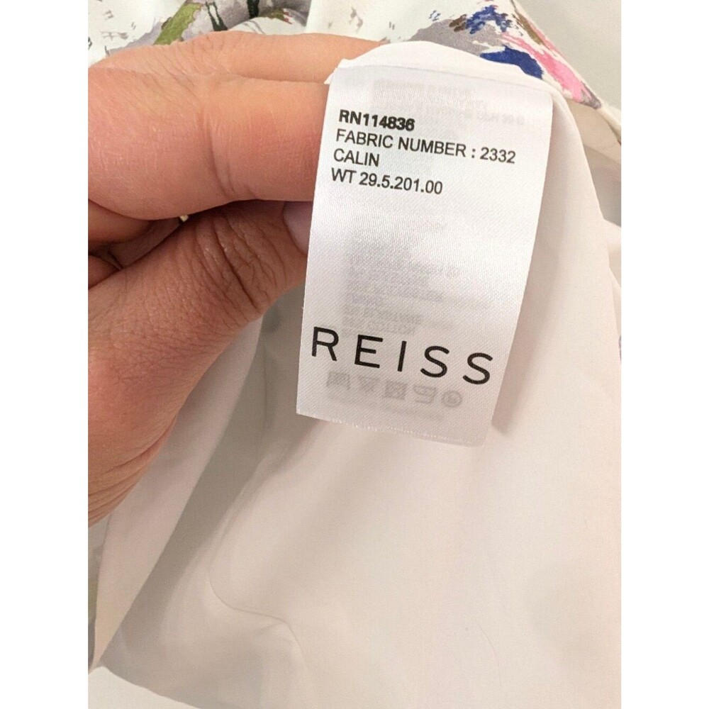 REISS Floral Calin Spring Summer Floral Fit and Flare Dress Size 2 - Picture 3 of 4